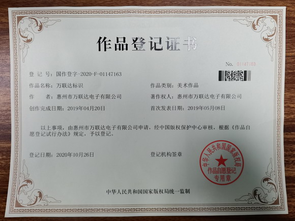 作品登記證書